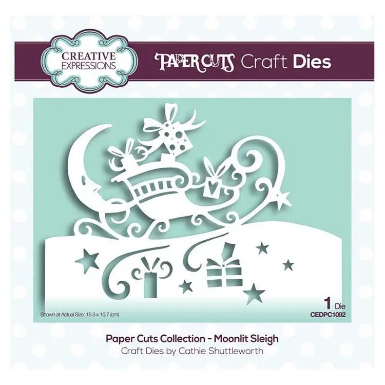 Creative Expressions Paper Cuts Collection - Moonlit Sleigh 1
