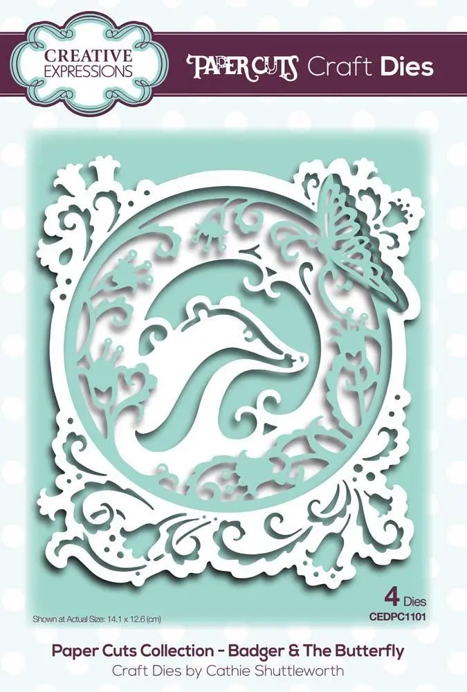 Paper Cuts Badger & The Butterfly Craft Die 1