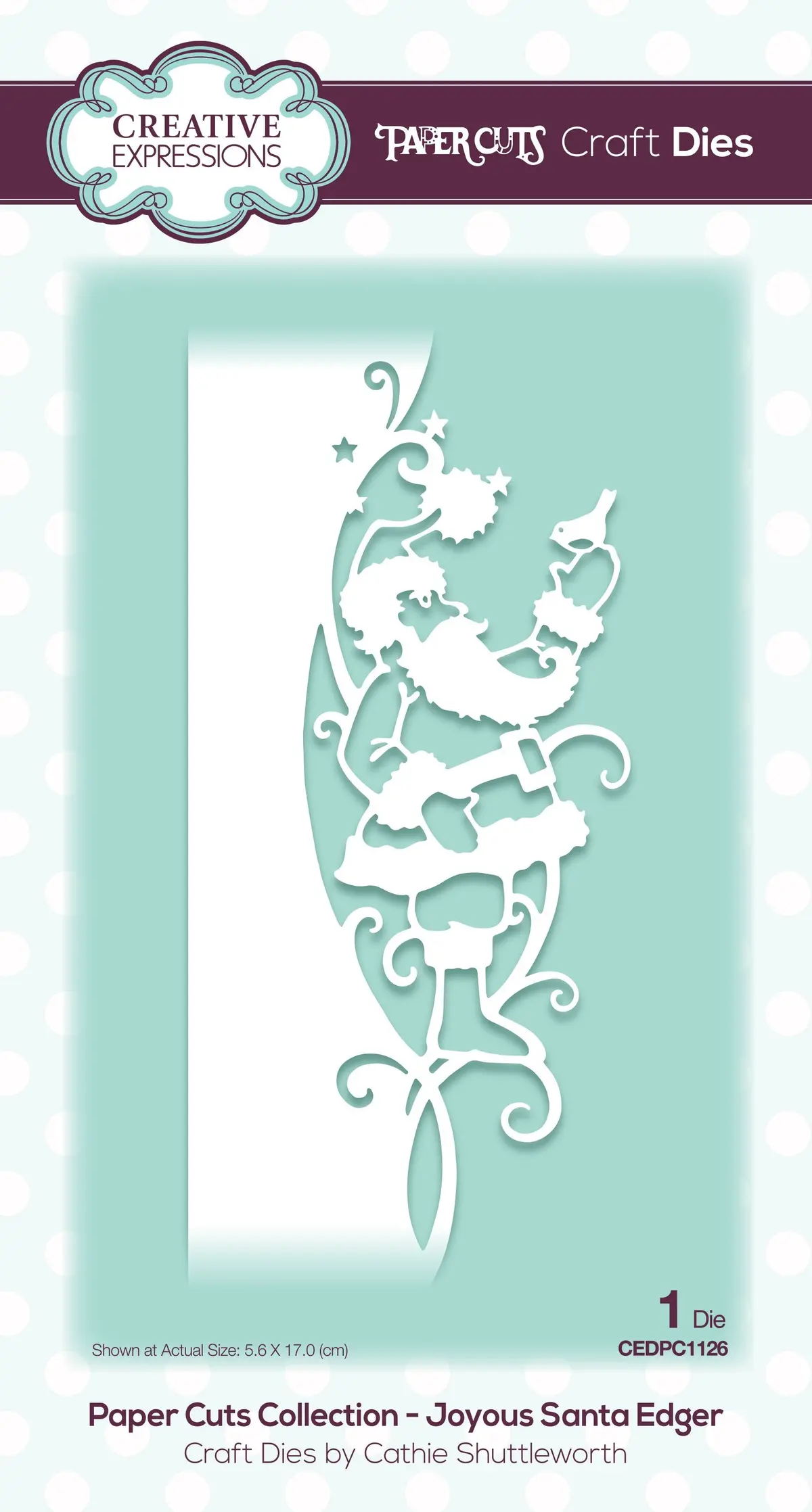 Creative Expressions Paper Cuts Edger Joyous Santa Craft Die 1