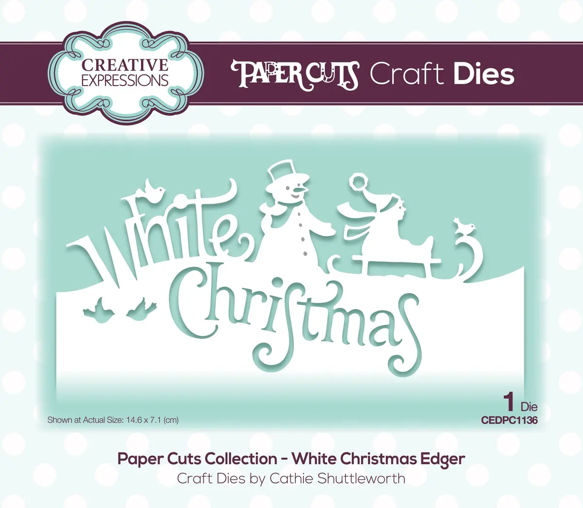 Paper Cuts Edger White Christmas Craft Die 1