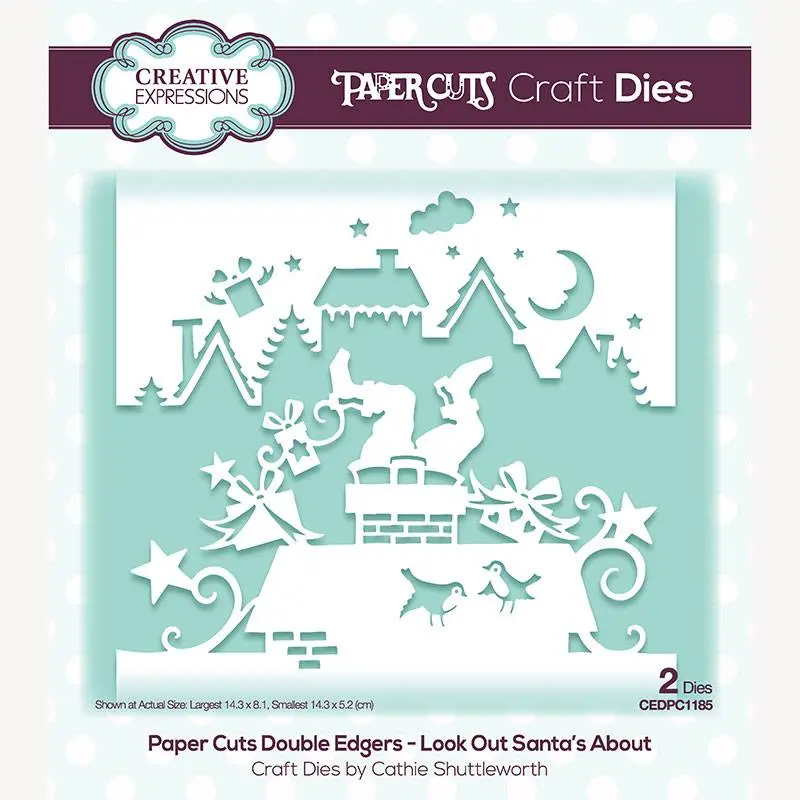 Creative Expressions Paper Cuts Look Out Santa's About Double Edger Craft Die 1