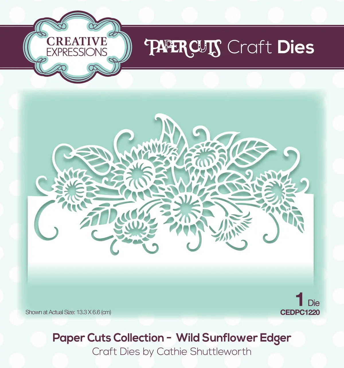 Creative Expressions Paper Cuts Wild Sunflower Edger Craft Die 1