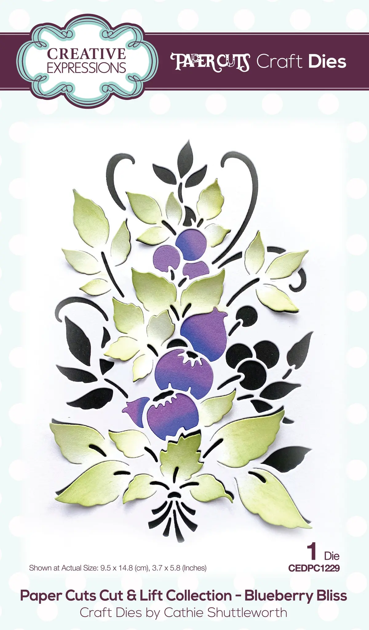 Creative Expressions Paper Cuts Cut & Lift Blueberry Bliss Craft Die 1
