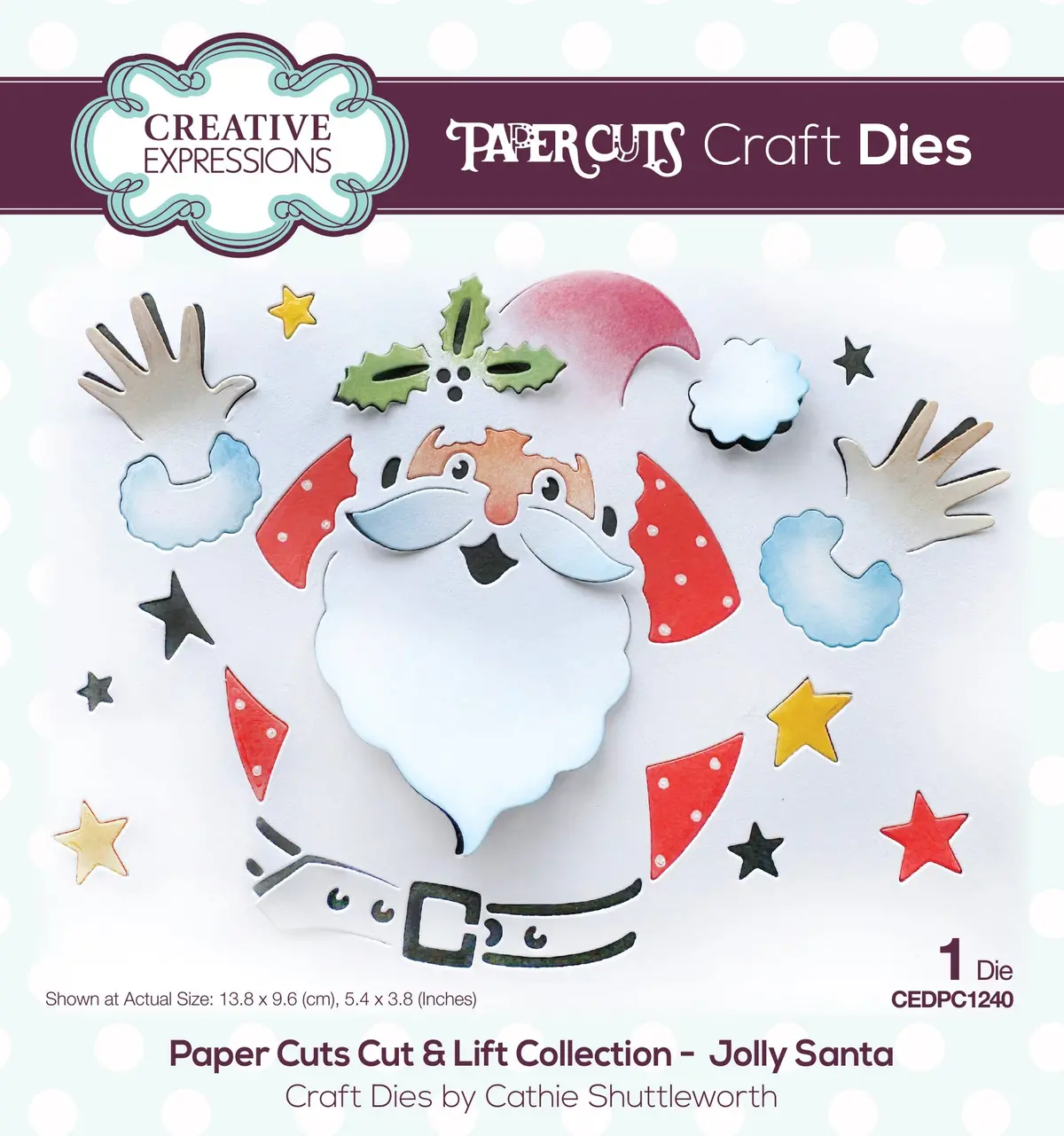 Creative Expressions Paper Cuts Cut & Lift Collection Jolly Santa Craft Die 1