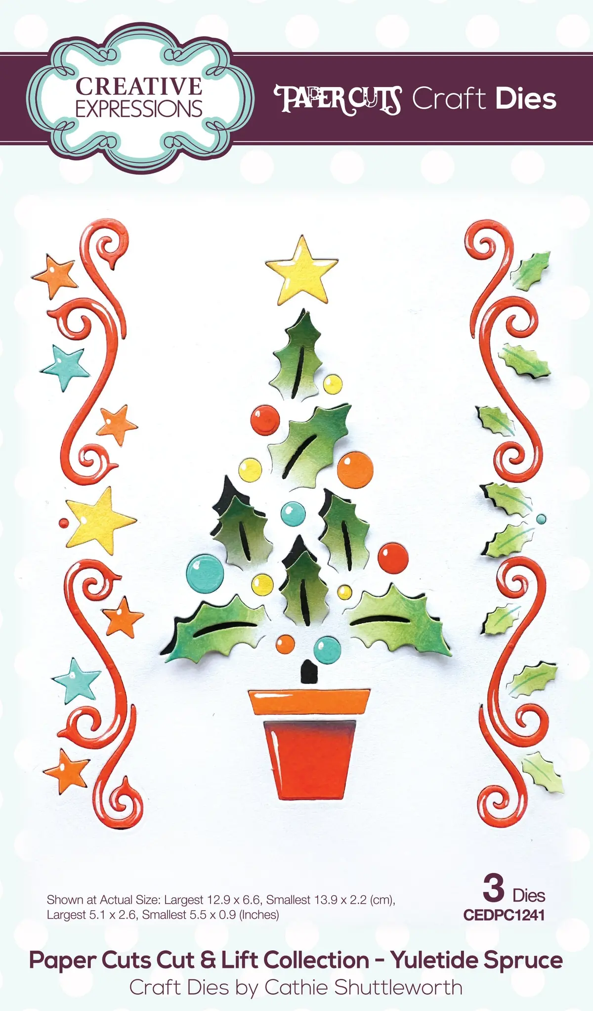 Creative Expressions Paper Cuts Cut & Lift Collection Yuletide Spruce Craft Die 1
