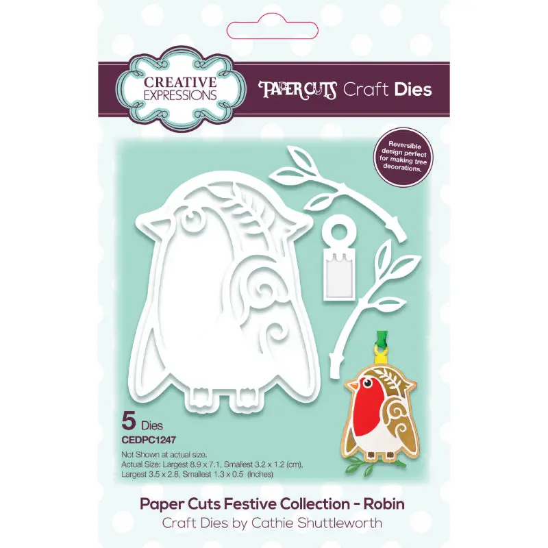 Creative Expressions Paper Cuts Festive Robin Craft Die 1