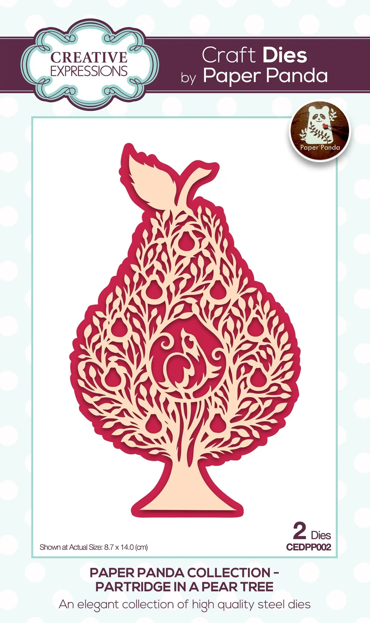 Paper Panda Partridge In A Pear Tree Craft Die 1