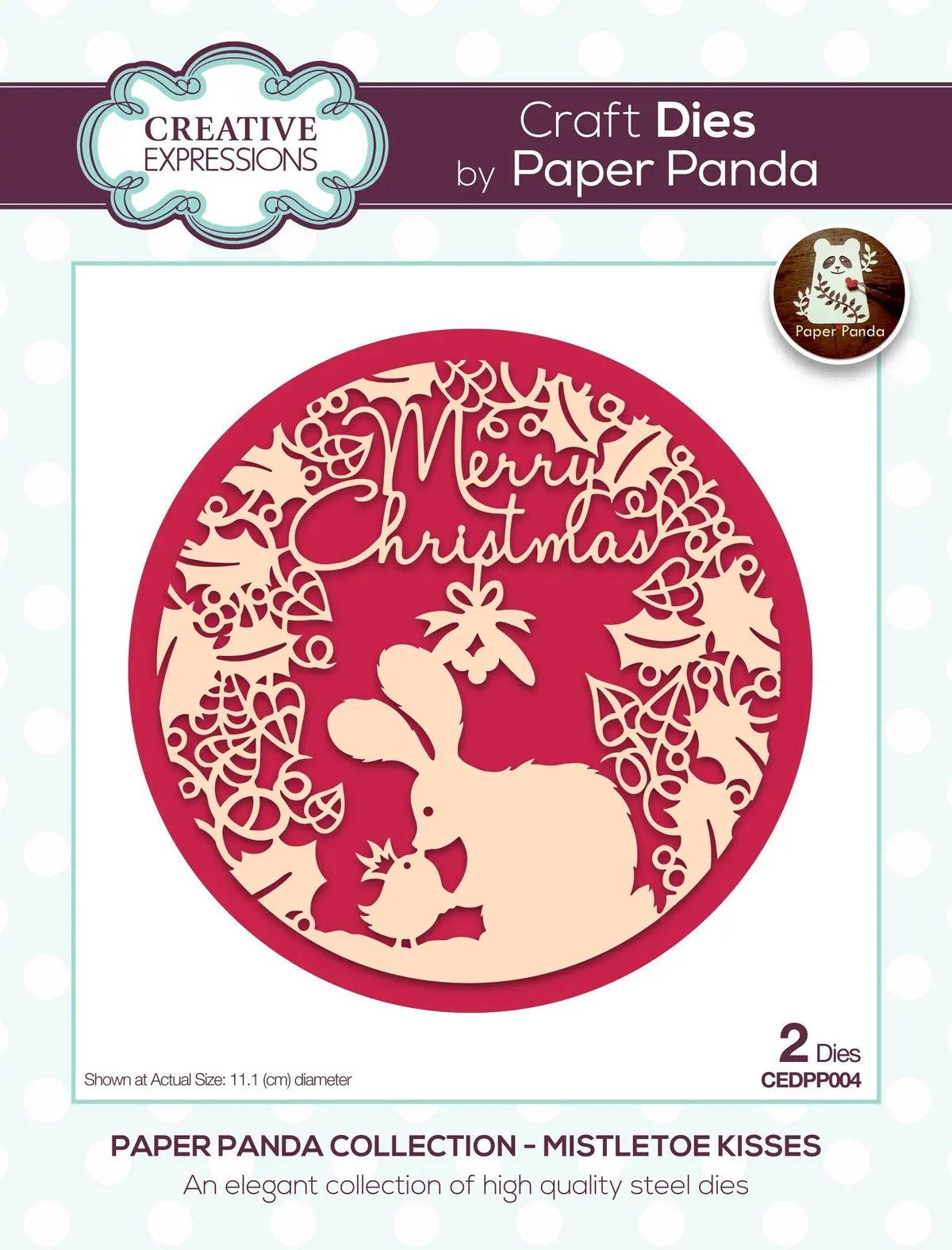 Paper Panda Merry Christmas Craft Die 1