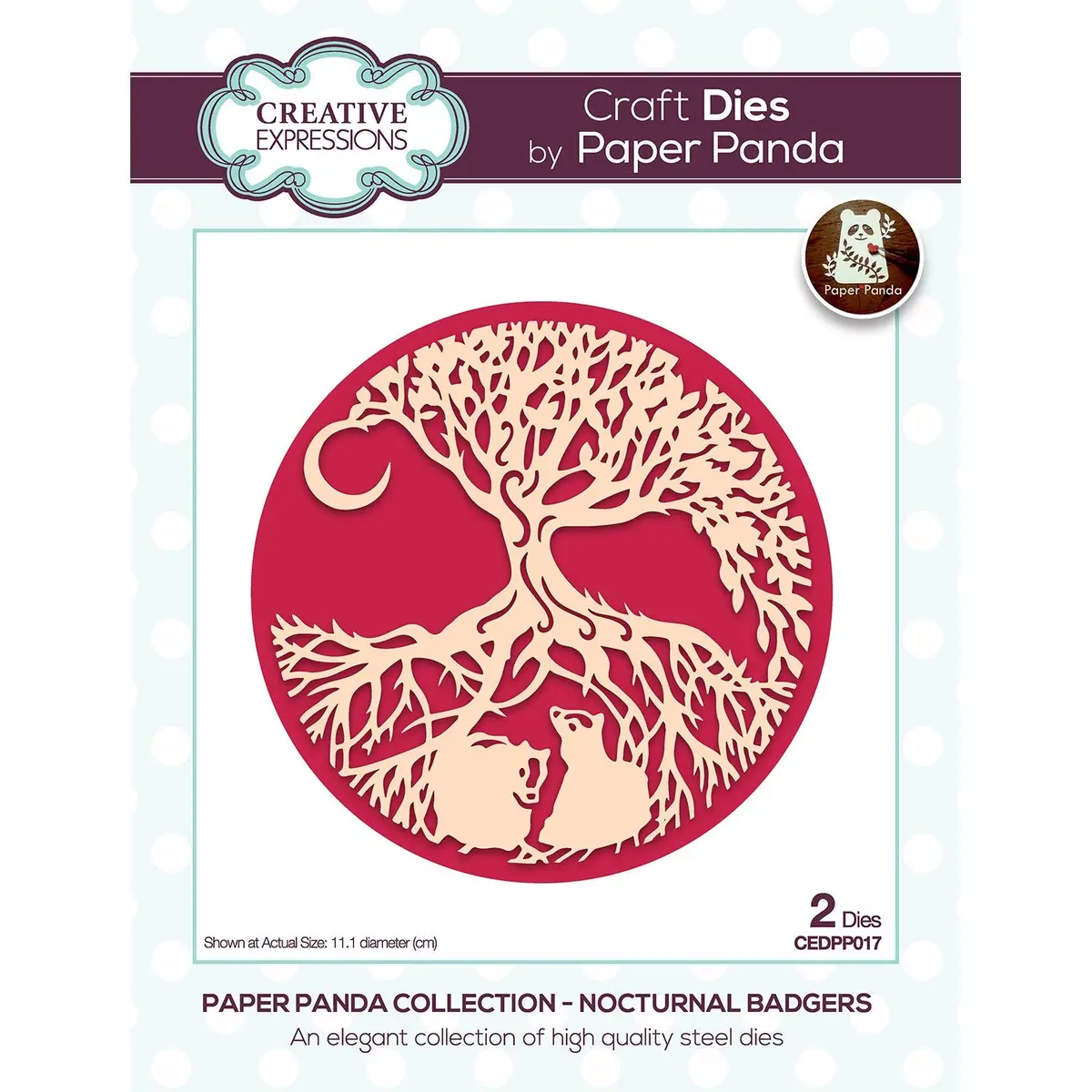 Paper Panda Nocturnal Badgers Craft Die 1