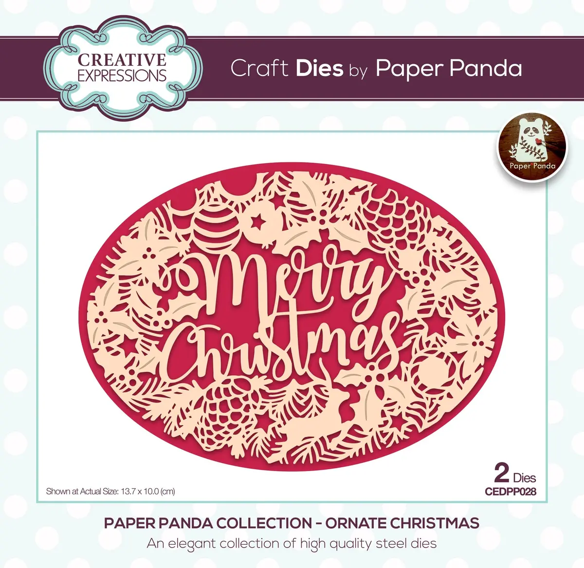 Creative Expressions Paper Panda Ornate Christmas Craft Die 1