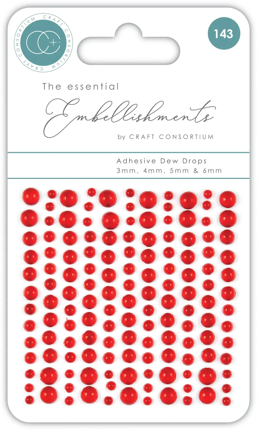 Craft Consortium Adhesive Dew Drops - Red 1