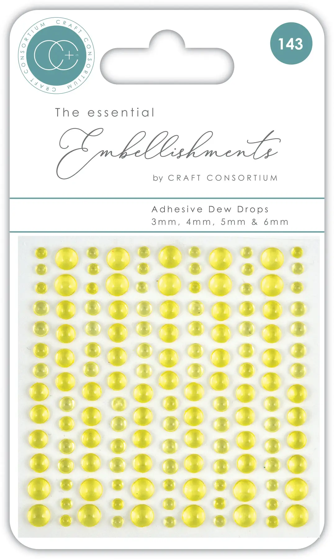 Craft Consortium Adhesive Dew Drops - Yellow 1