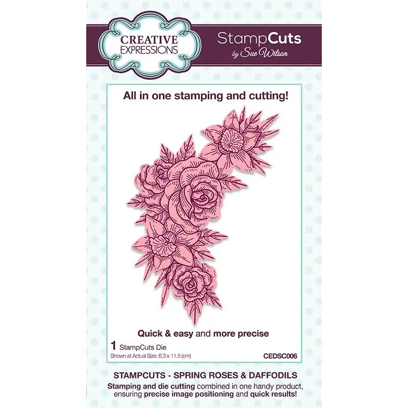 Creative Expressions Sue Wilson Spring Roses & Daffodils Stampcuts Die 1