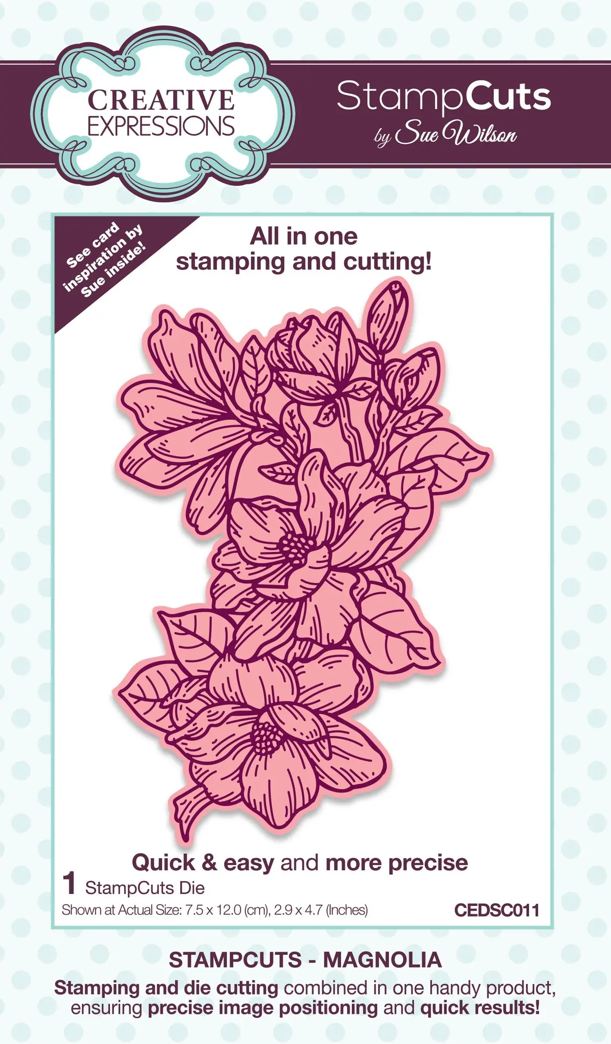 Creative Expressions Sue Wilson Magnolia Stampcuts Craft Die 1