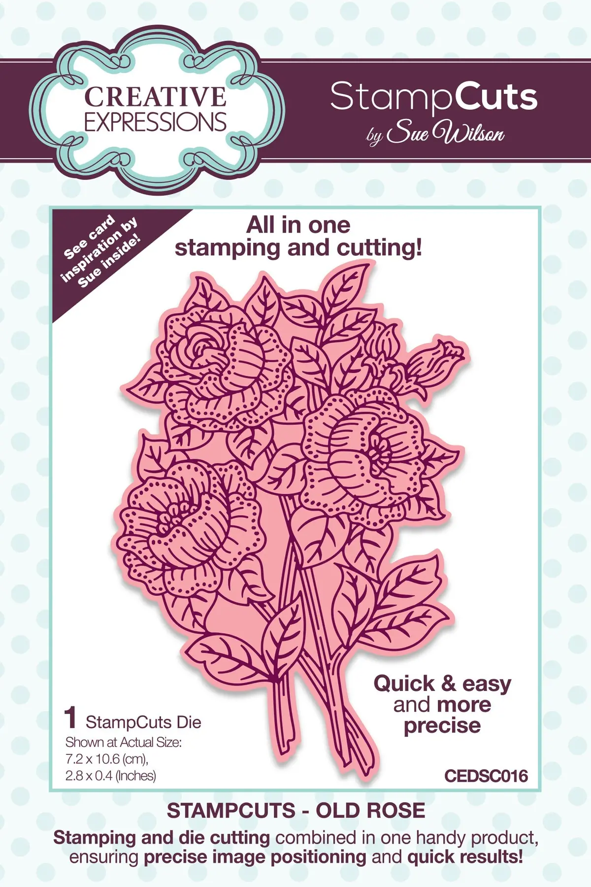 Creative Expressions Sue Wilson Old Rose Stampcuts Craft Die 1