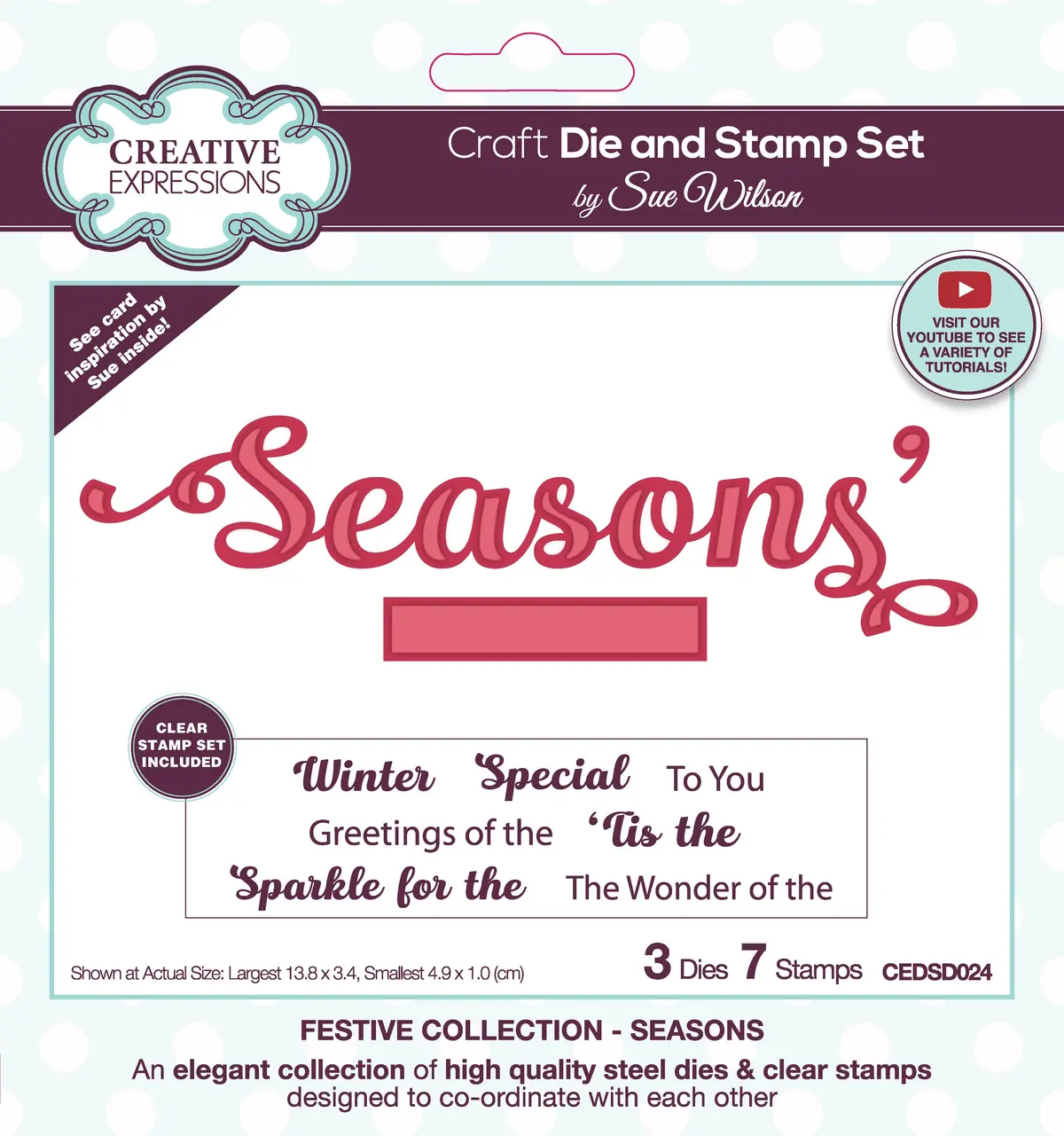 Creative Expressions Sue Wilson Seasons Craft Die & Stamp Set 1