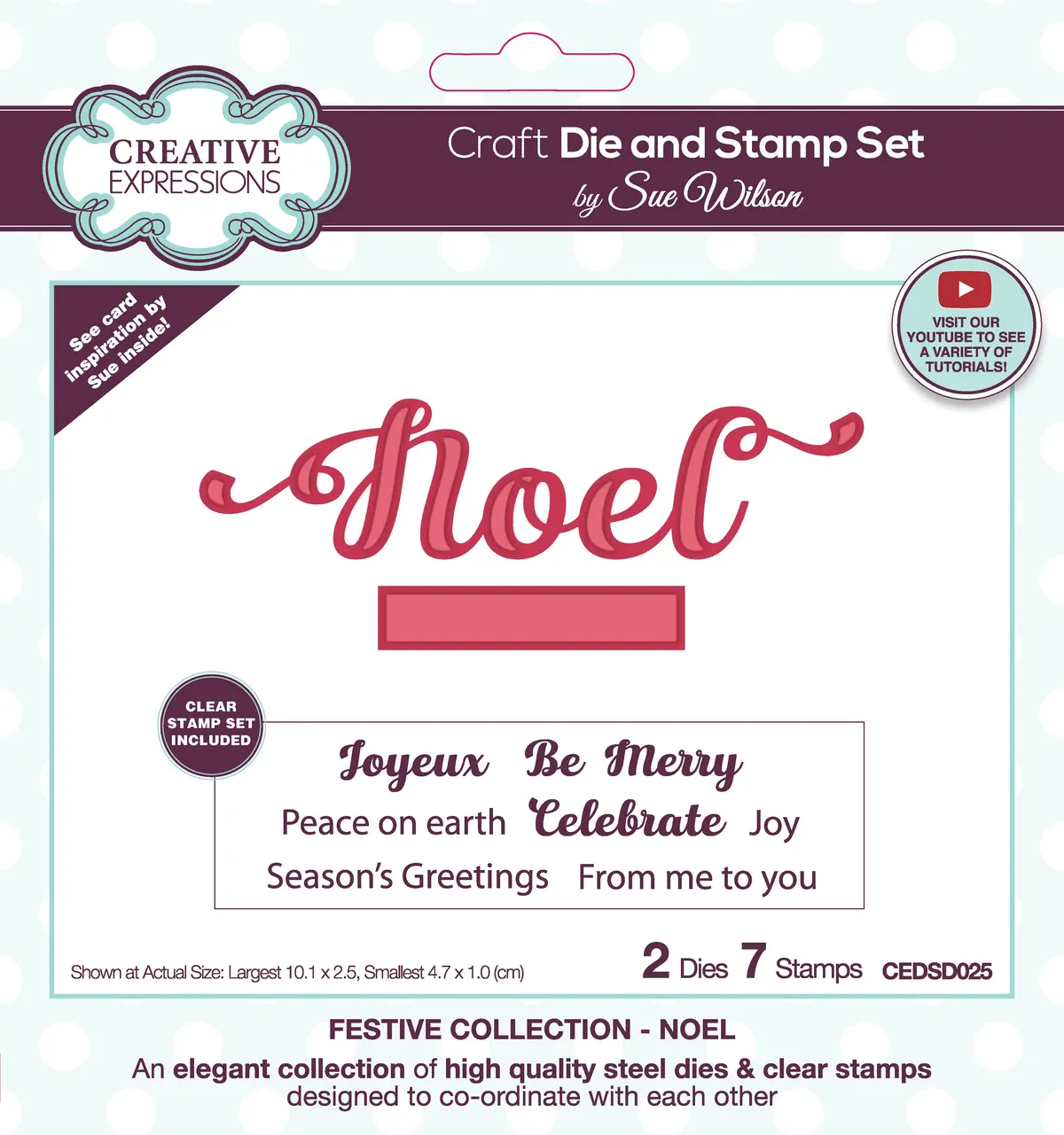 Creative Expressions Sue Wilson Noel Craft Die & Stamp Set 1