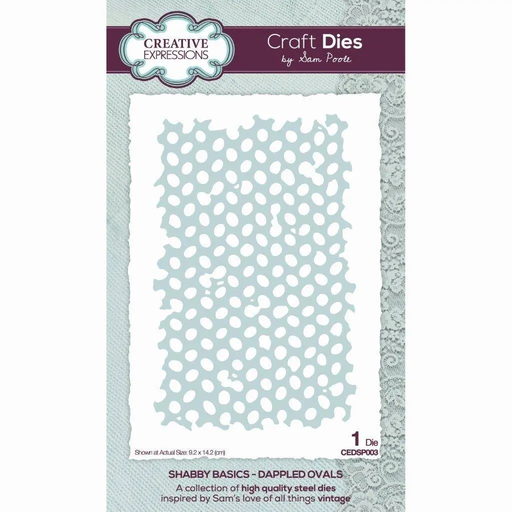 Sam Poole Shabby Basics Dappled Ovals Craft Die 1