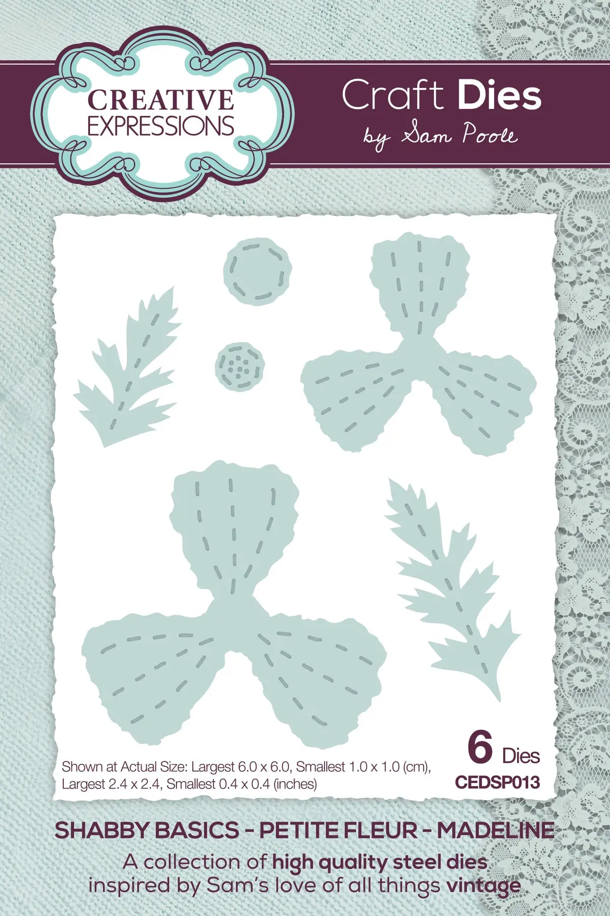 Creative Expressions Sam Poole Shabby Basics Petite Fleur - Madelaine Craft Die 1
