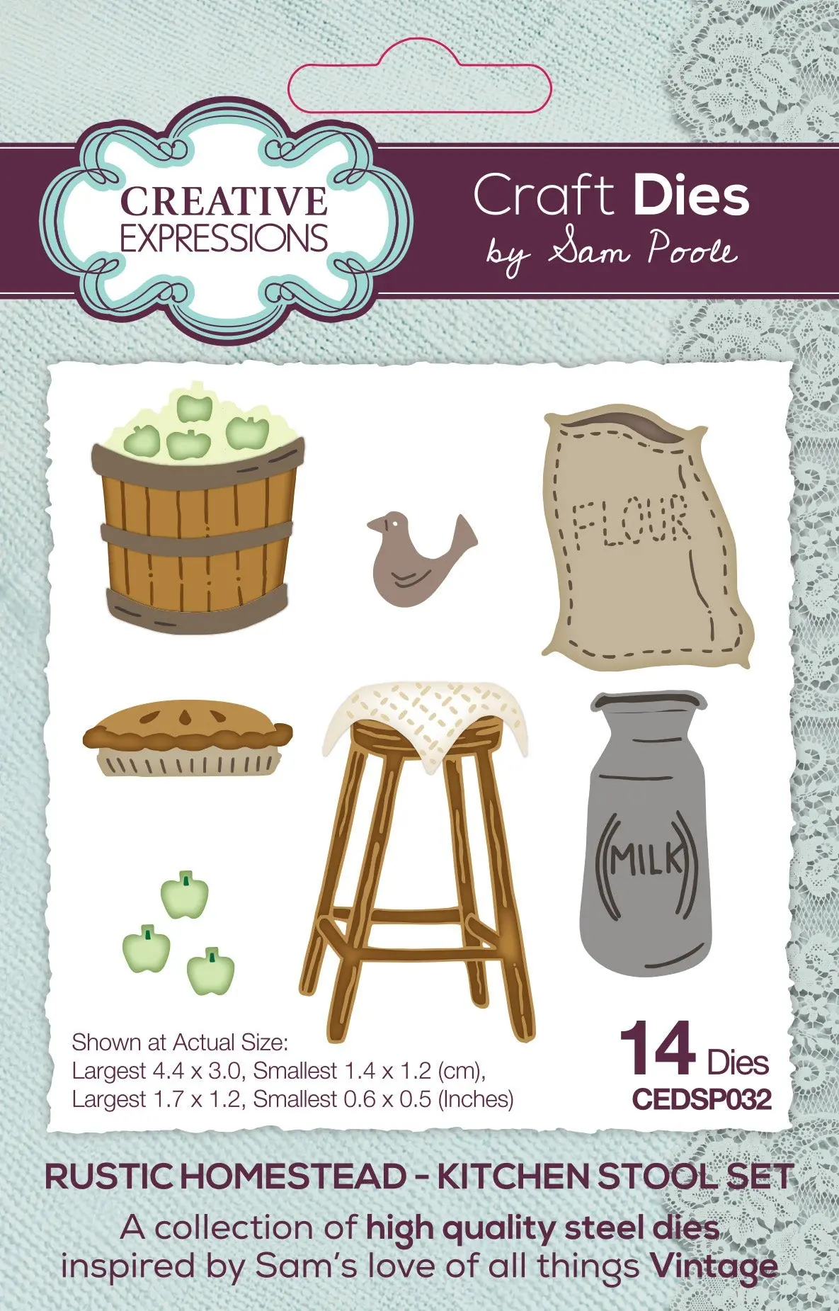 Creative Expressions Sam Poole Rustic Homestead Kitchen Stool Set Craft Die 1