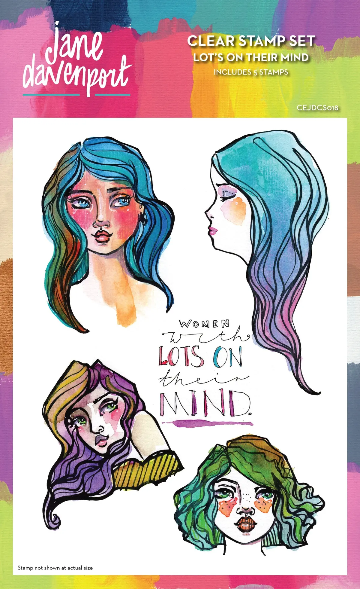 Creative Expressions Jane Davenport Lots On Their Mind 6 In X 8 In Clear Stamp Set 1