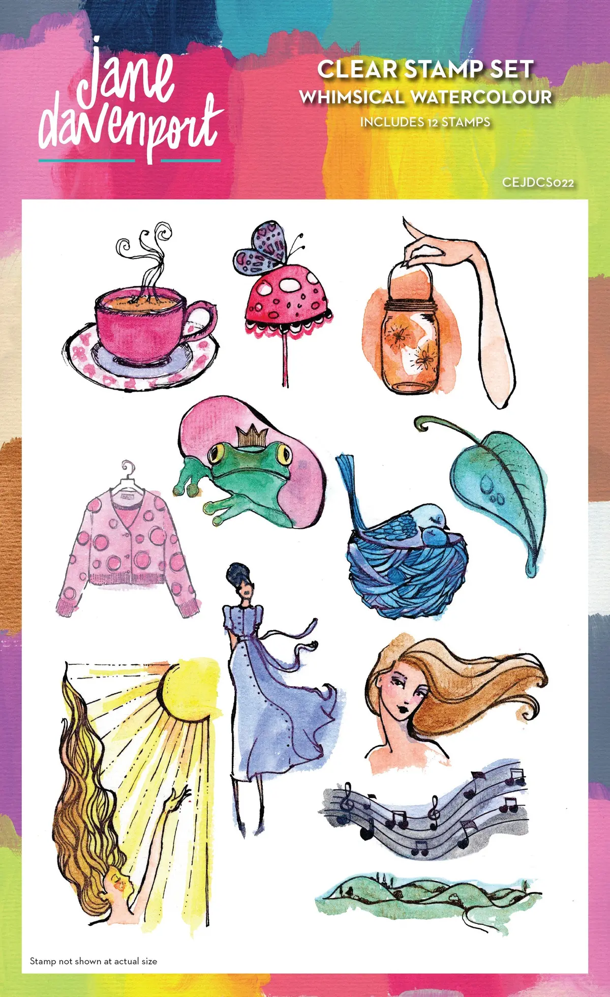 Creative Expressions Jane Davenport Whimsical Watercolour 6 In X 8 In Clear Stamp Set 1
