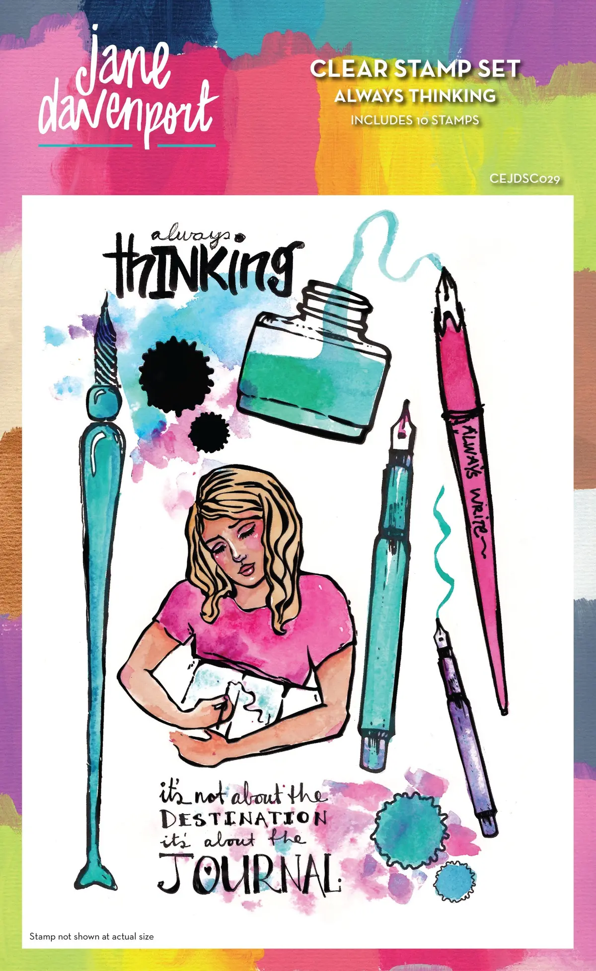 Creative Expressions Jane Davenport Always Thinking 6 In X 8 In Clear Stamp Set 1