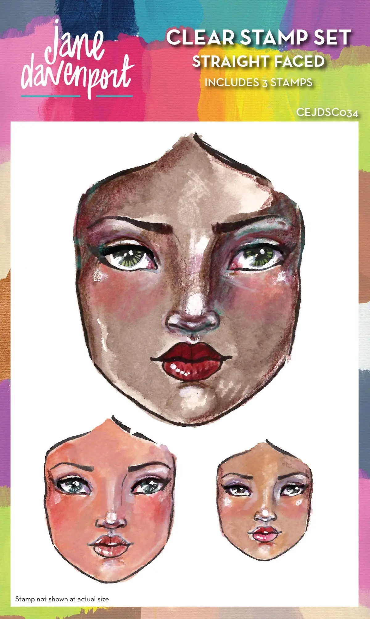 Creative Expressions Jane Davenport Straight Faced 4 In X 6 In Clear Stamp Set 1