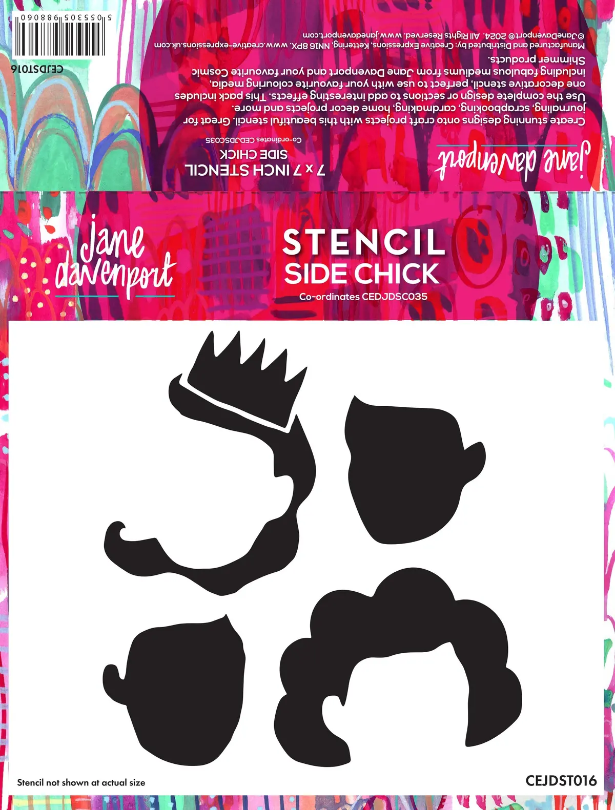 Creative Expressions Jane Davenport Sidechick 7 In X 7 In Stencil 1