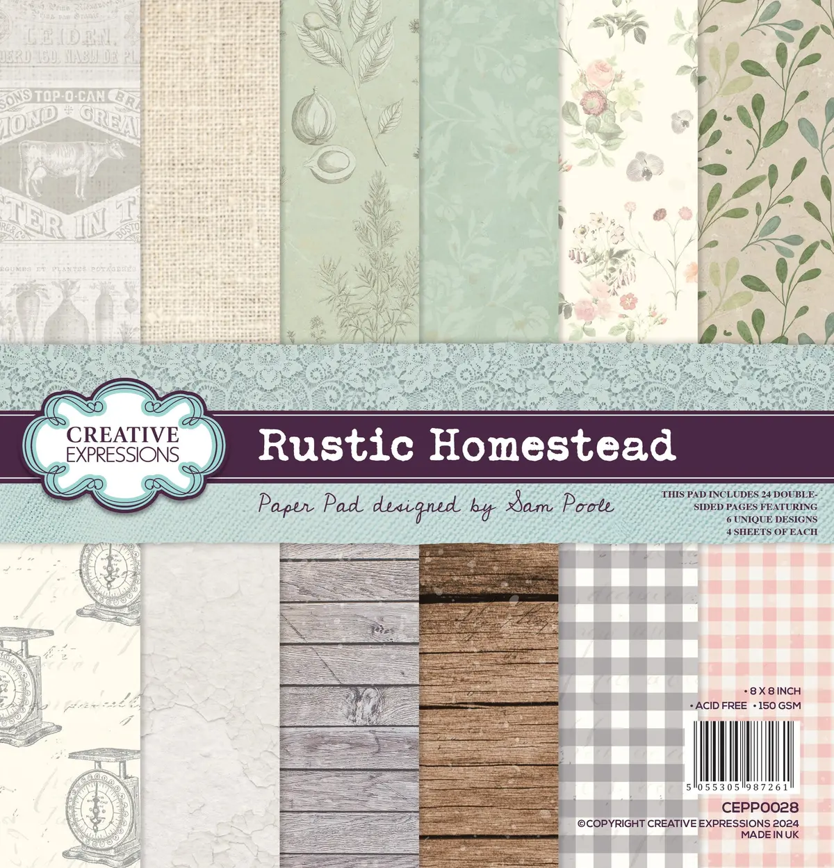 Creative Expressions Sam Poole Rustic Homestead 8 In X 8 In Paper Pad 1