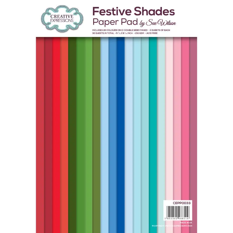 Creative Expressions Sue Wilson Festive Shades 6 In X 8 In Paper Pad 1