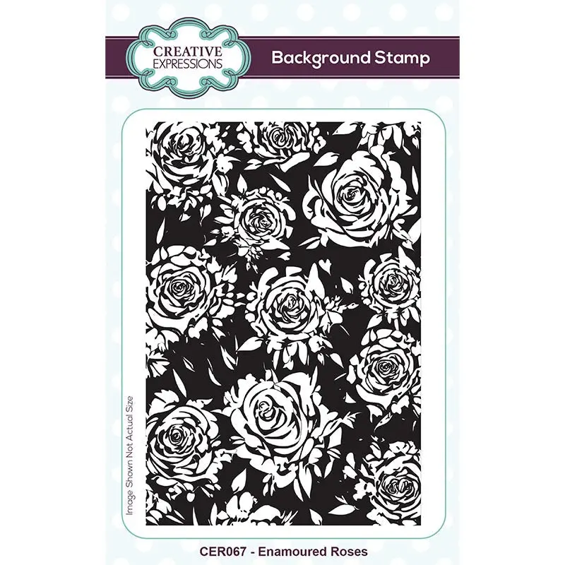 Creative Expressions Enamoured Roses 5 1/2 In X 3 3/4 In Pre-Cut Rubber Stamp 1