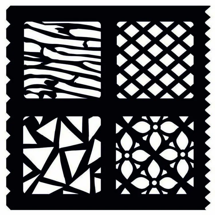 Creative Expressions 7" X 7" Artist Trading Stencil  Stencil Crazy Paving 1