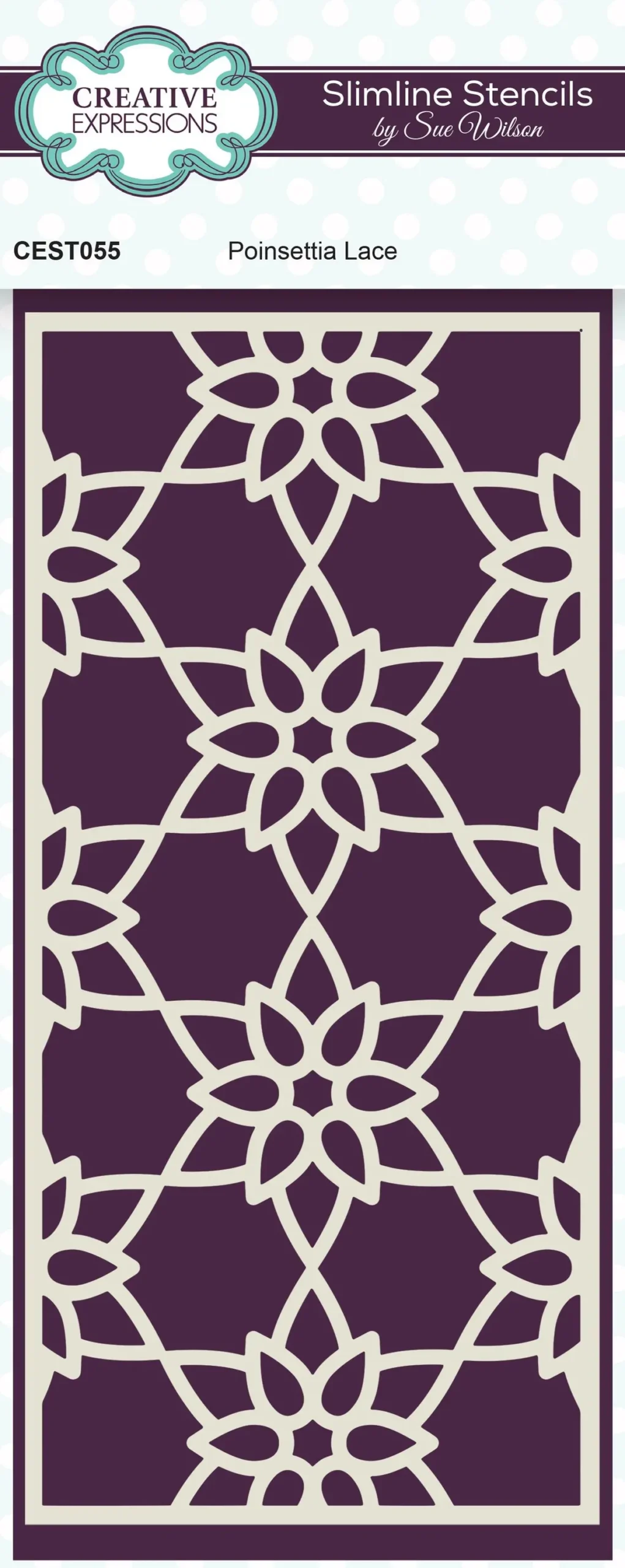 Creative Expressions Sue Wilson Poinsettia Lace Slimline Stencil 1