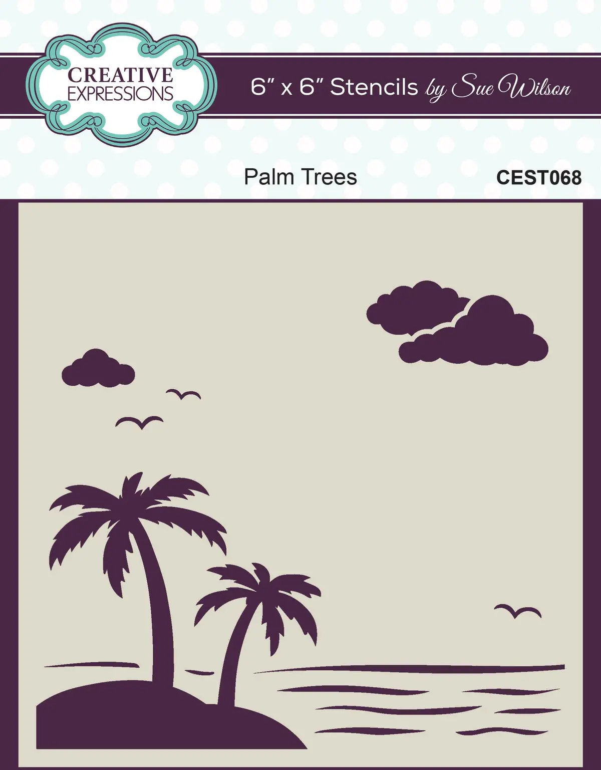 Creative Expressions Sue Wilson Palm Trees 6 In X 6 In Stencil 1