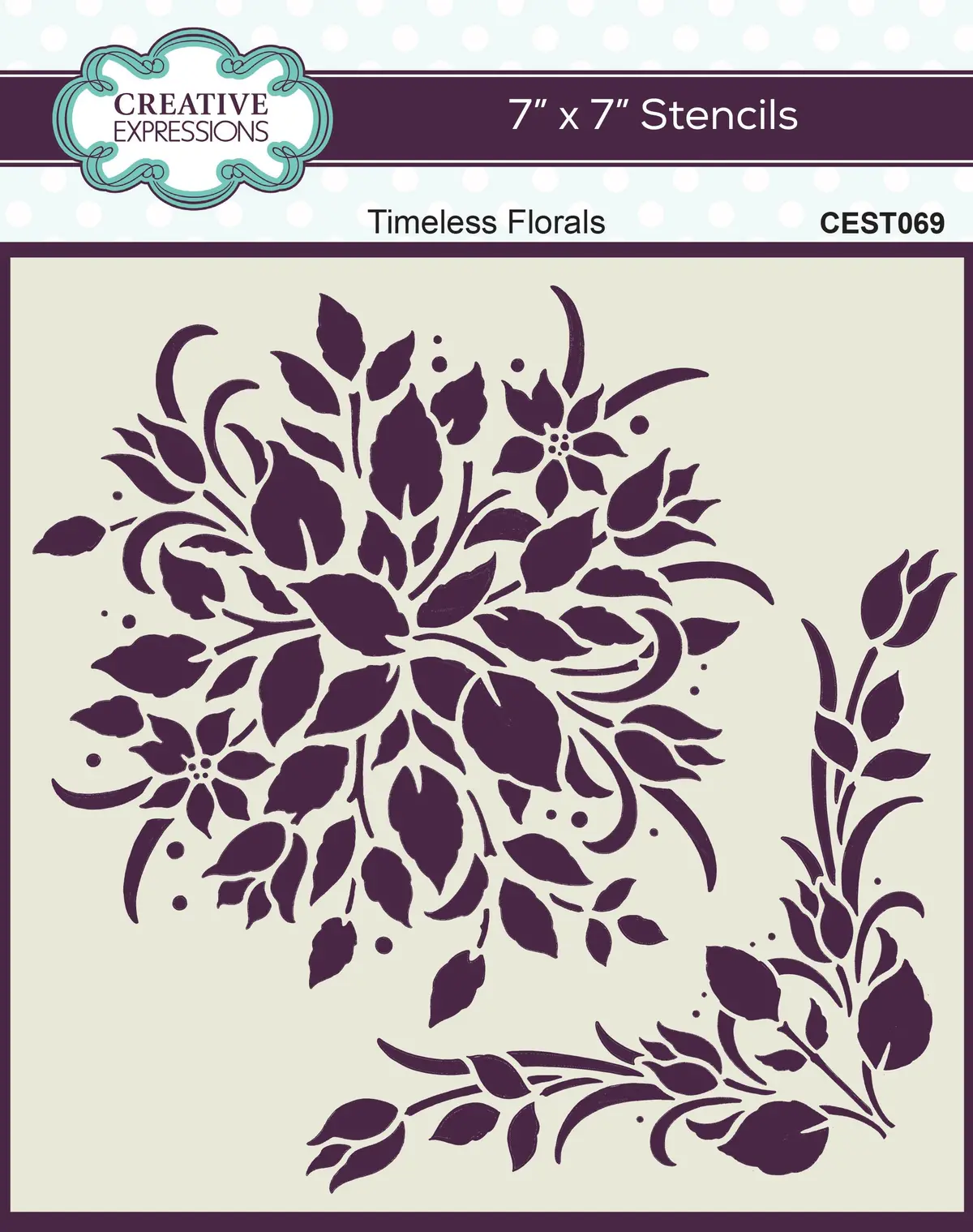 Creative Expressions Timeless Florals 7 In X 7 In Stencil 1