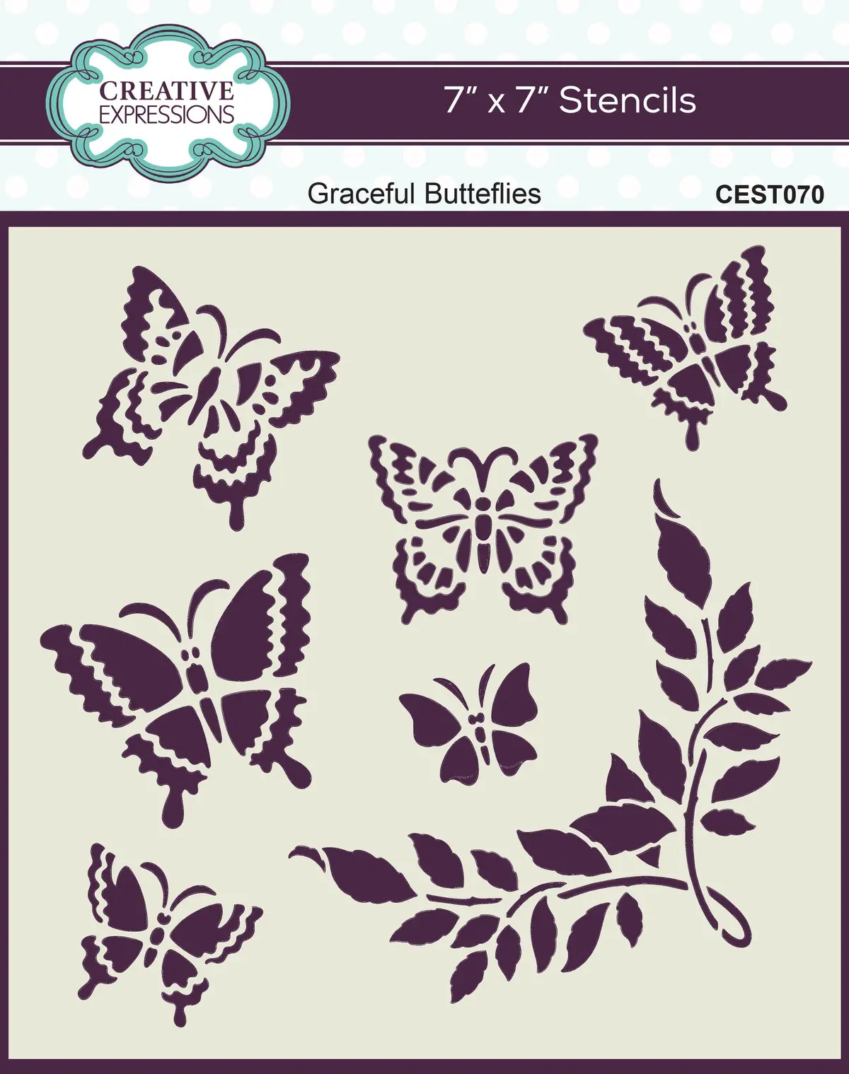 Creative Expressions Graceful Butterflies 7 In X 7 In Stencil 1