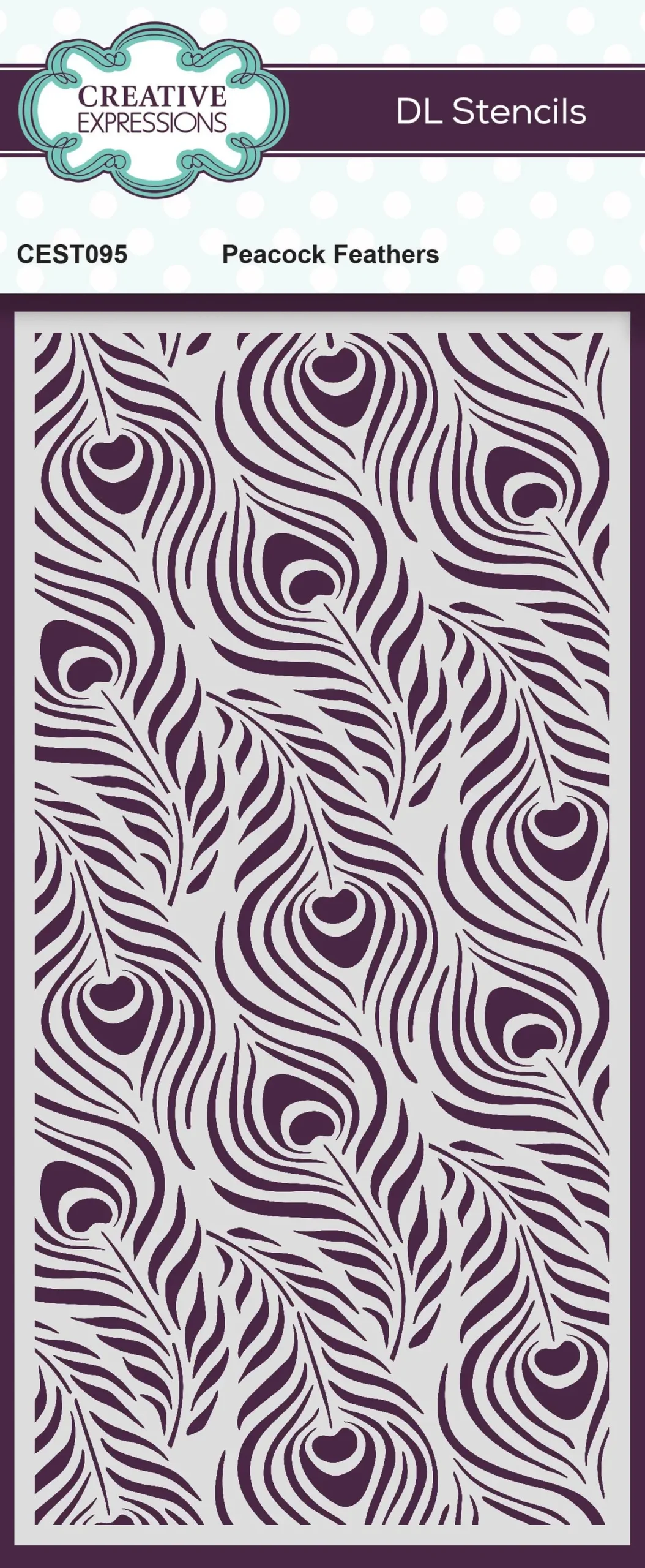 Creative Expressions Peacock Feathers Dl Stencil 4 In X 8 In (10.0 X 20.3 Cm) 1