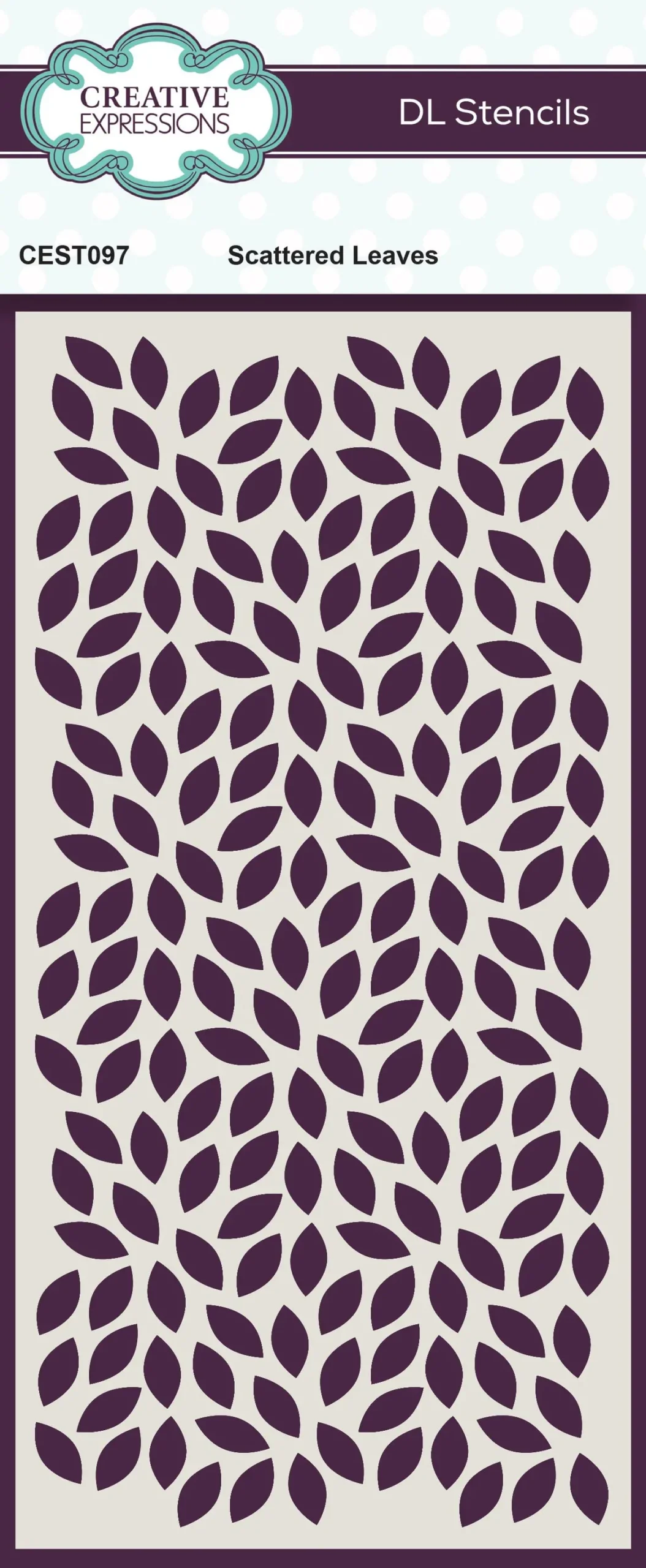 Creative Expressions Scattered Leaves Dl Stencil 4 In X 8 In (10.0 X 20.3 Cm) 1