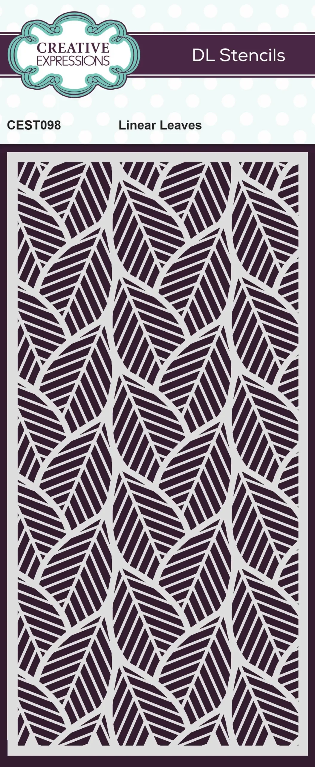 Creative Expressions Linear Leaves Dl Stencil 4 In X 8 In (10.0 X 20.3 Cm) 1