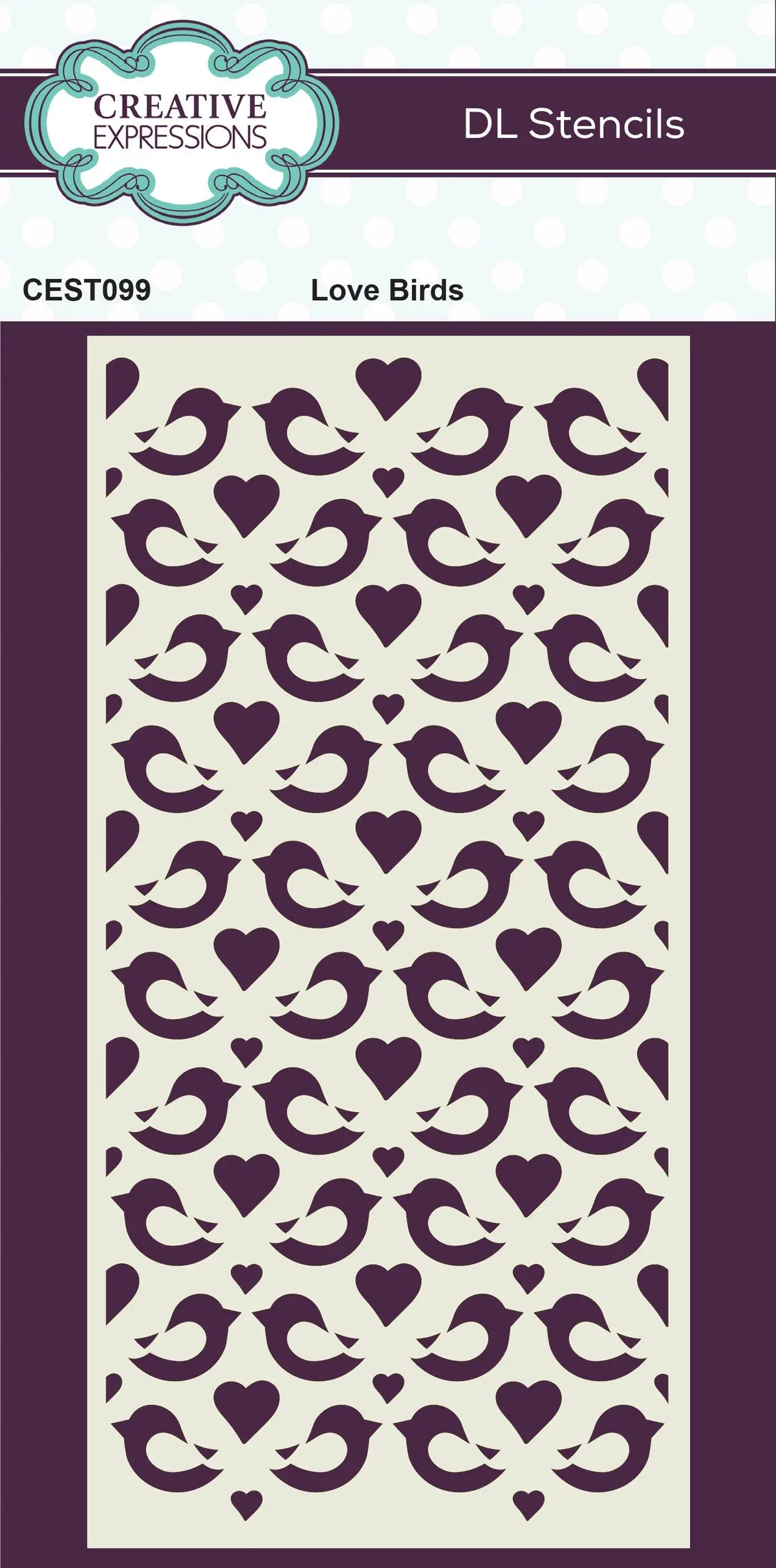 Creative Expressions Love Birds Dl Stencil 4 In X 8 In (10.0 X 20.3 Cm) 1