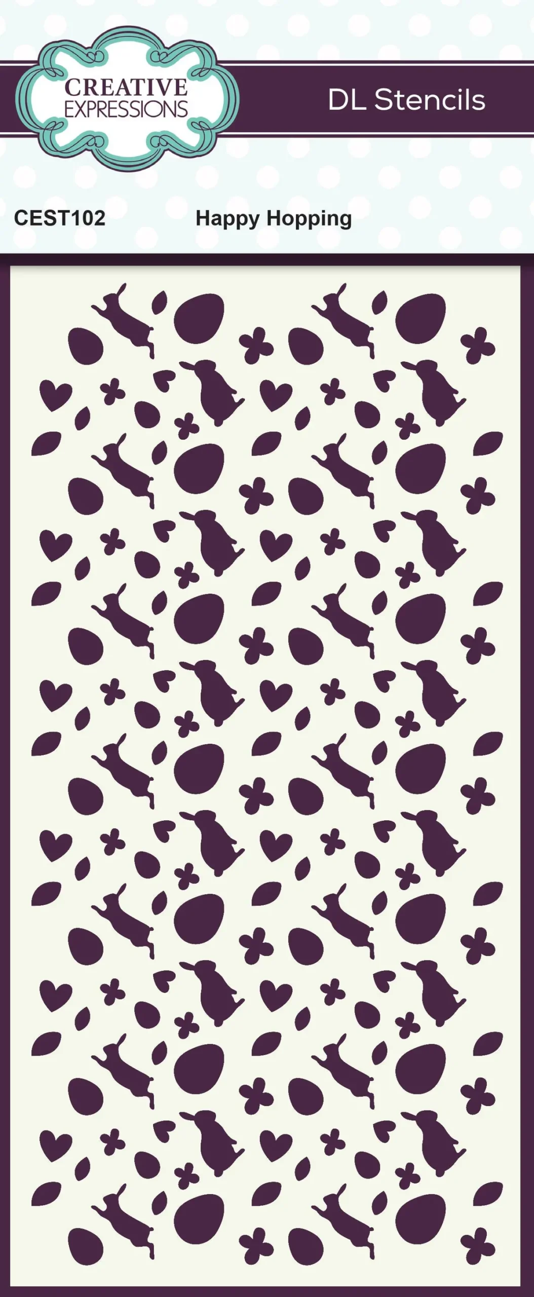 Creative Expressions Happy Hopping Dl Stencil 4 In X 8 In (10.0 X 20.3 Cm) 1