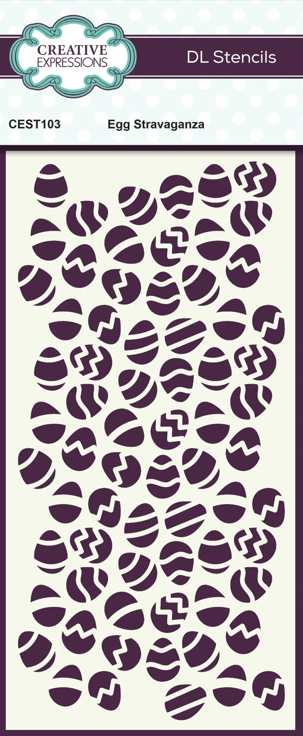 Creative Expressions Egg Stravaganza Dl Stencil 4 In X 8 In (10.0 X 20.3 Cm) 1