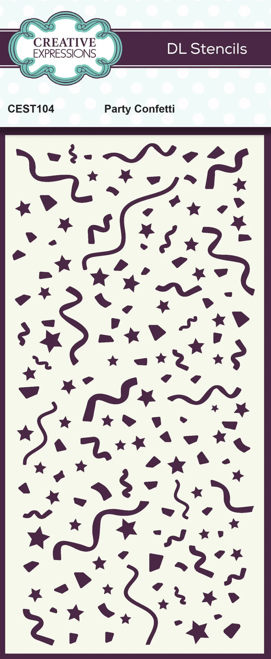 Creative Expressions Party Confetti Dl Stencil 4 In X 8 In (10.0 X 20.3 Cm) 1
