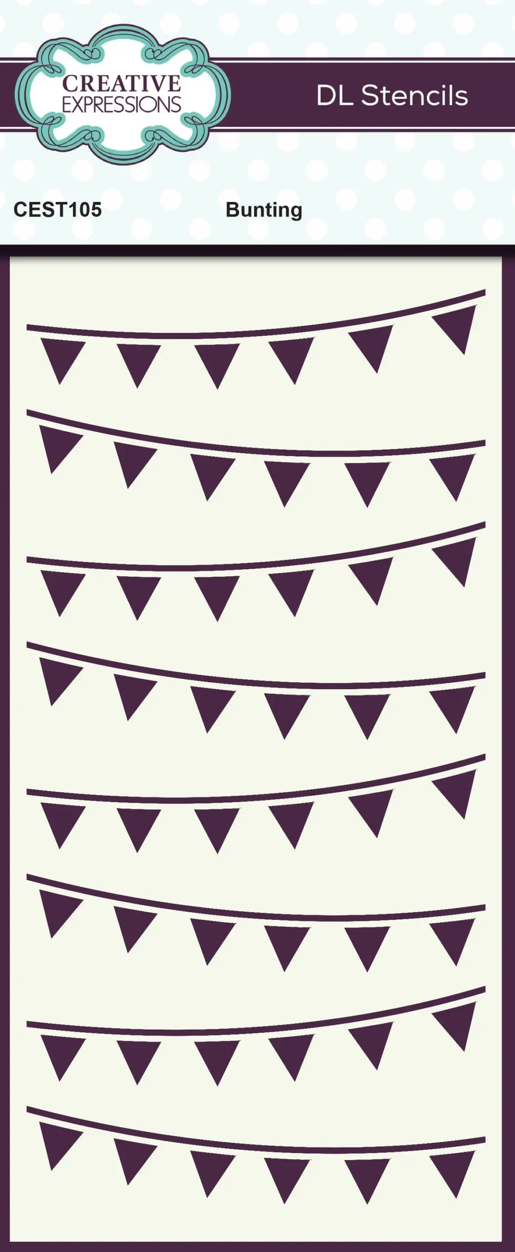 Creative Expressions Bunting Dl Stencil 4 In X 8 In (10.0 X 20.3 Cm) 1