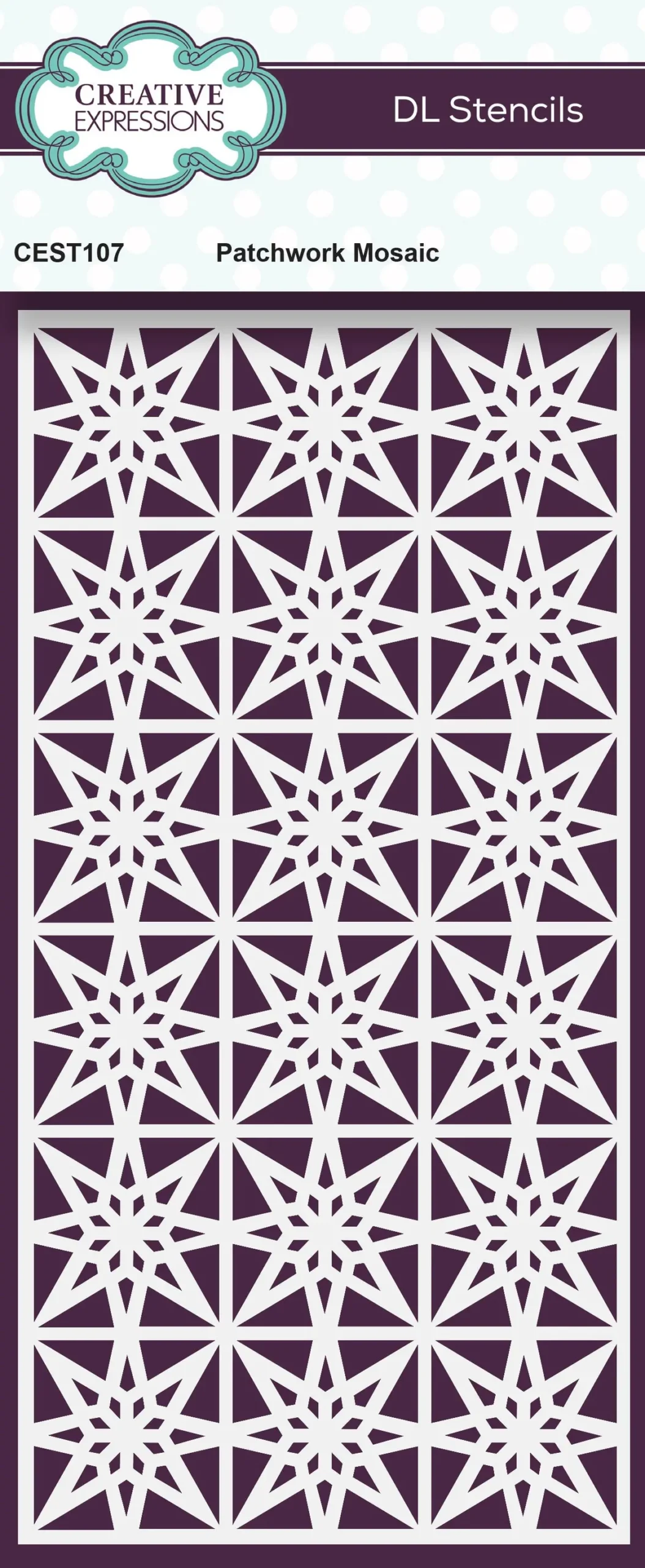 Creative Expressions Patchwork Mosaic Dl Stencil 4 In X 8 In (10.0 X 20.3 Cm) 1