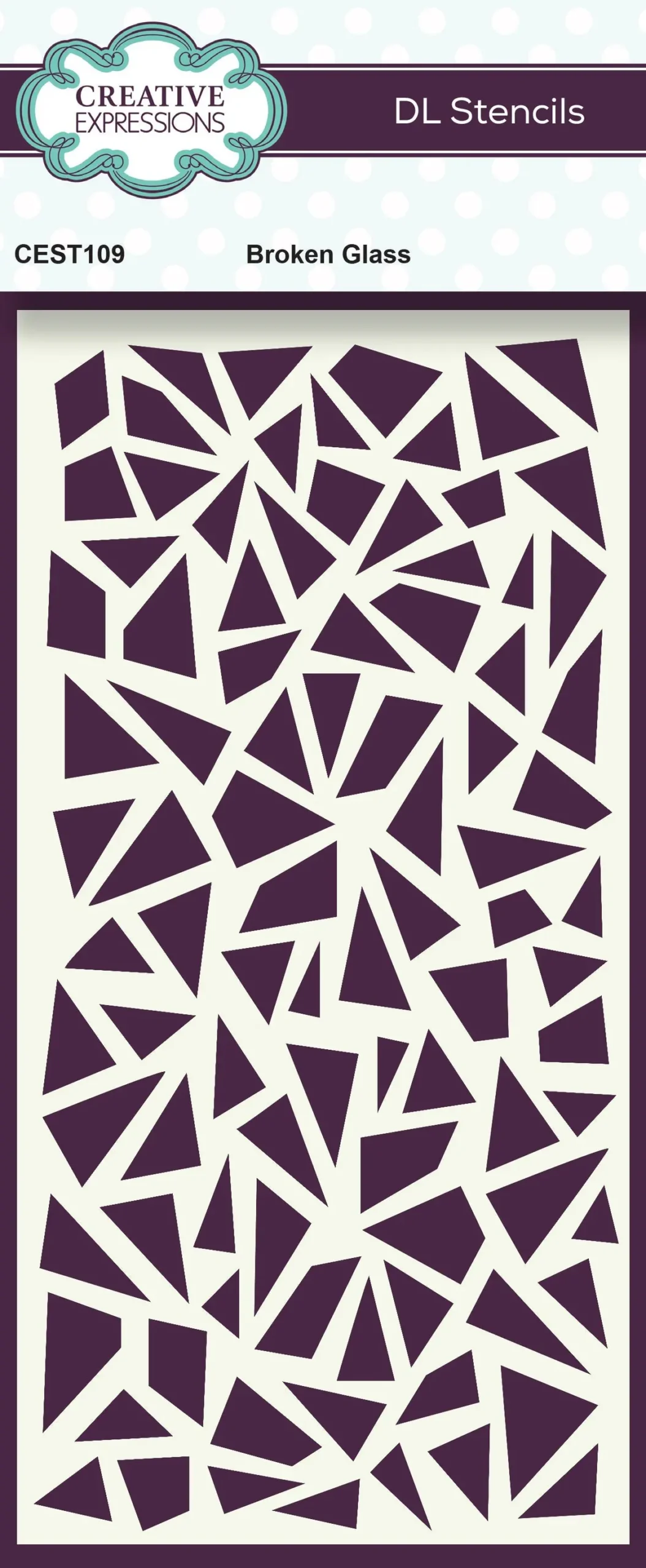 Creative Expressions Broken Glass Dl Stencil 4 In X 8 In (10.0 X 20.3 Cm) 1