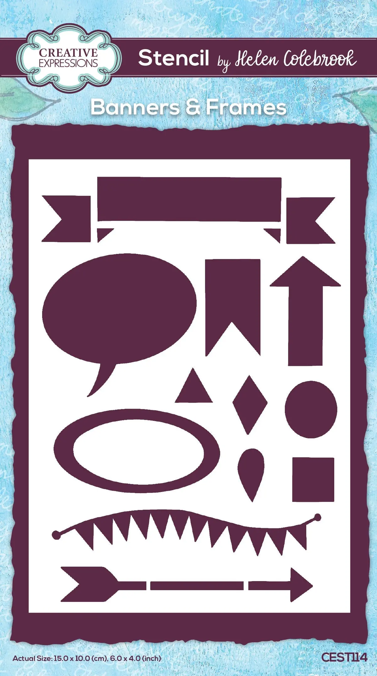 Creative Expressions Helen Colebrook Banners & Frames 6 In X 4 In Stencil 1