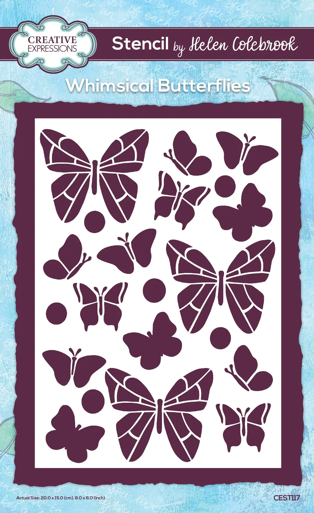 Creative Expressions Helen Colebrook Whimsical Butterflies 8 In X 6 In Stencil 1