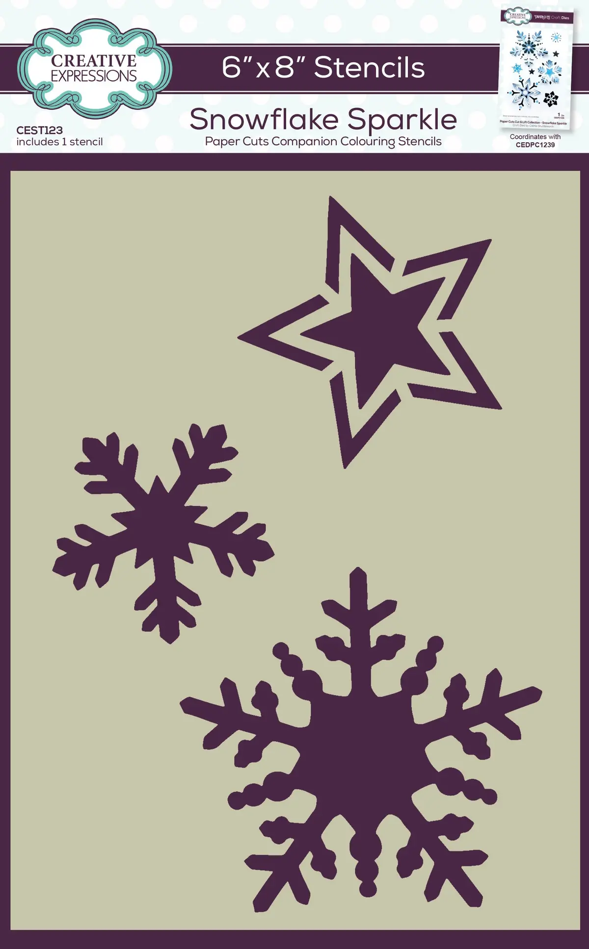 Creative Expressions Snowflake Sparkle Companion Colouring Stencil 6 In X 8 In 1